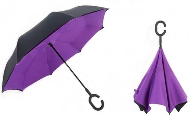 Imagem de Guarda Chuva Invertido Roxo Dupla Camada