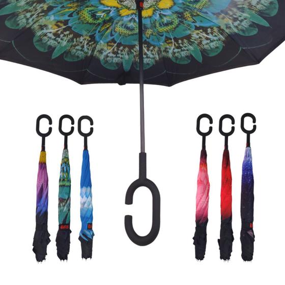 Guarda Chuva Invertido Tecido Duplo Impermeável Reforçado Menor preço em Guarda Chuva Invertido Tecido Duplo Impermeável Reforçado