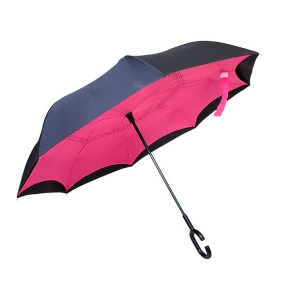 Imagem de Guarda Chuva Invertido Tecido Duplo Impermeável Reforçado Sombrinha