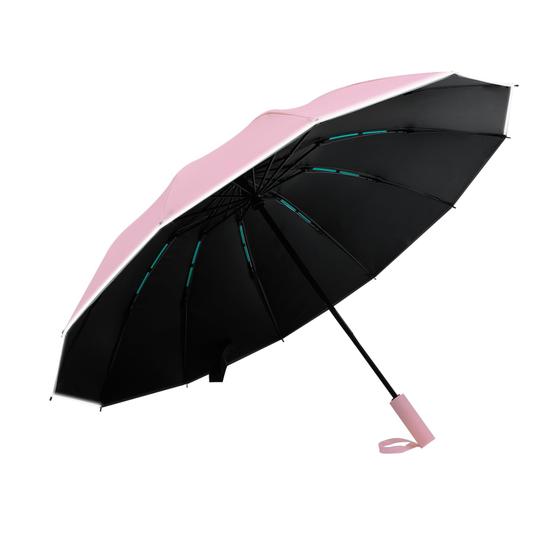 Imagem de Guarda-chuva Lantusire Grande com Dupla Armação (46 Polegadas) - Rosa - Proteção UPF 50+
