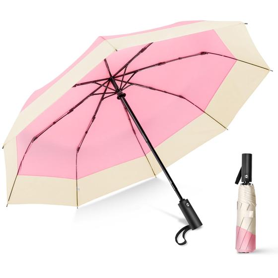 Imagem de Guarda-chuva LEAGERA Compact Small Travel Arc 116 cm rosa para mulheres