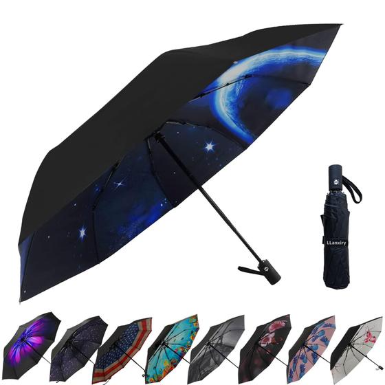 Imagem de Guarda-chuva LLANxiry Compacto para Viagem - Abertura e Fechamento Automáticos