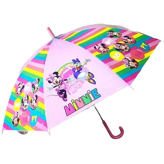 Imagem de Guarda Chuva Minnie Sombrinha Meninas Infantil Automático