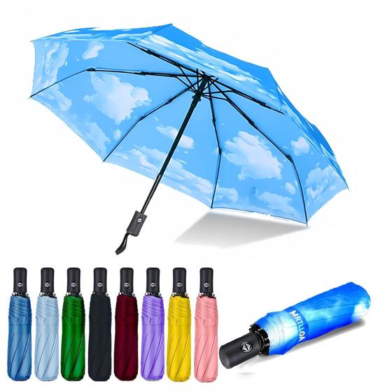 Imagem de Guarda-chuva MRTLLOA Compact Windproof Travel 107 cm, chuva, mulheres, homens