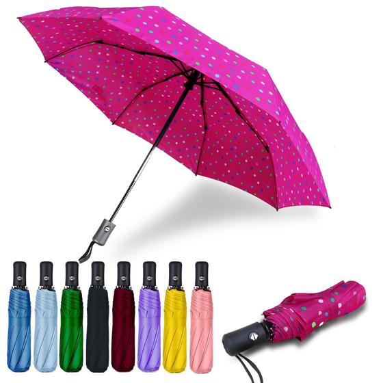 Imagem de Guarda-chuva MRTLLOA Compact Windproof Travel 42/49 polegadas magenta