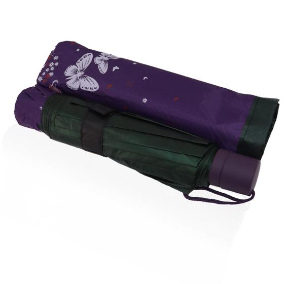 Imagem de Guarda chuva Reforçado com Proteção Solar Grande Amplitude Tecido Resistente Cabe na Bolsa Abertura Manual - BORBOLETA