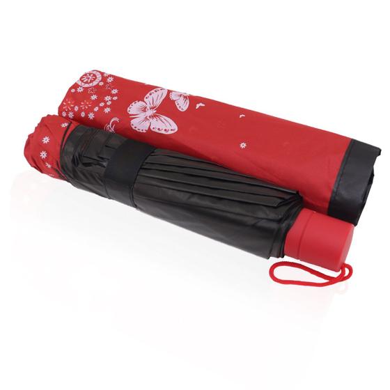 Imagem de Guarda chuva Reforçado com Proteção Solar Grande Amplitude Tecido Resistente Cabe na Bolsa Abertura Manual - BORBOLETA