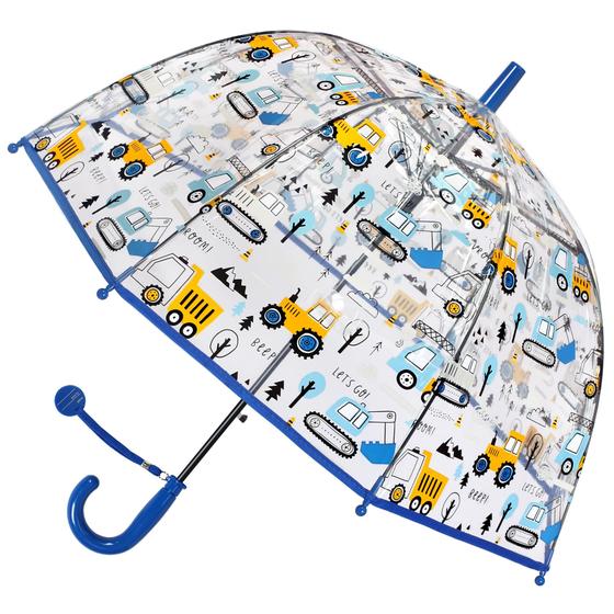 Imagem de Guarda-chuva RONIARE Kids Clear Bubble para chuva, à prova de vento, carro, azul