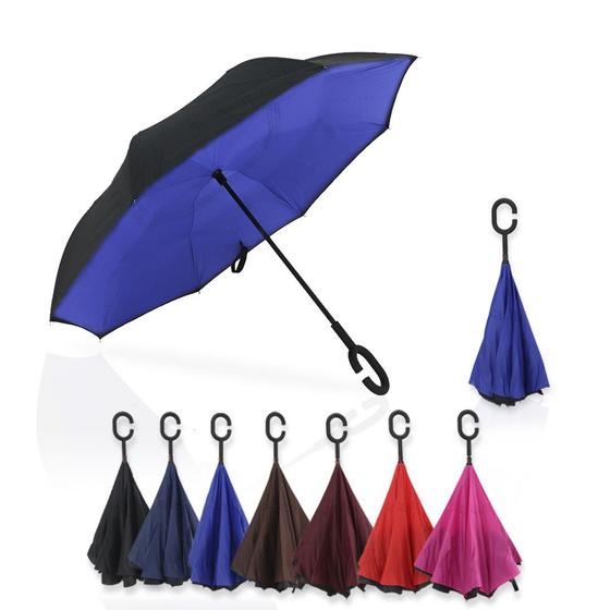 Guarda Chuva Tecido Duplo Contra Vento Reforçado Invertido Menor preço em Guarda Chuva Tecido Duplo Contra Vento Reforçado Invertido