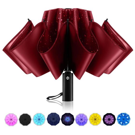 Imagem de Guarda-chuva Trenovo Travel Inverted 10 Ribs Automatic Burgundy