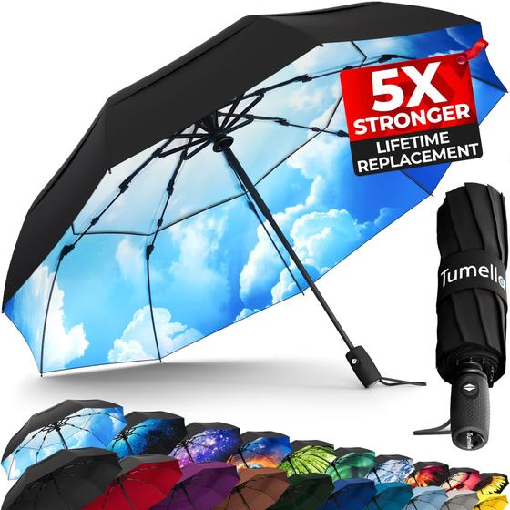 Imagem de Guarda-chuva TUMELLA Strongest Windproof Travel Compact de 42 polegadas