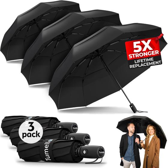 Imagem de Guarda-chuva TUMELLA Strongest Windproof Travel Compact de 42 polegadas