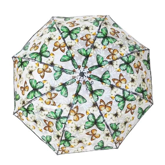 Imagem de Guarda-chuva Xiranyien Butterfly Clear para mulheres com abertura automática