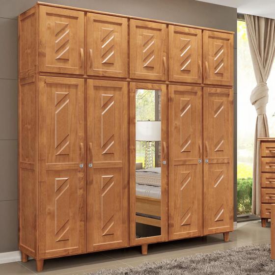 Imagem de Guarda-Roupa 10 Portas 3 Gavetas Grécia Freijó Madeira Pinus - Cavazotto