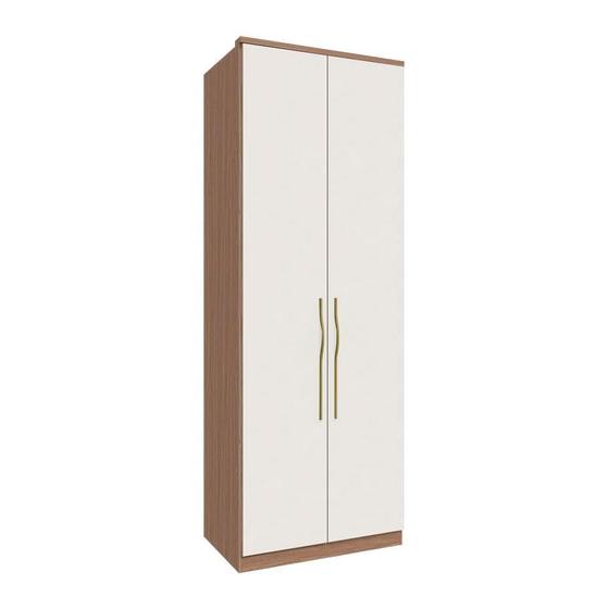Imagem de Guarda Roupa 2 Portas Cabideiro Duplo 2450mm Setiba Plus Rimo Carvalho/Branco