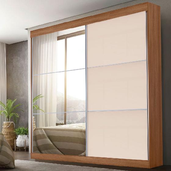 Guarda Roupa 2 Portas de Correr Com 1 Espelho Montes Claros Rud Rack ...