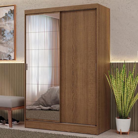 Imagem de Guarda-Roupa 2 Portas de Correr com Espelho Rustic Max Madesa