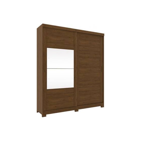 Verg Guarda Roupa 2 Portas de Correr e 3 Gavetas Verg Castanho - Henn ...