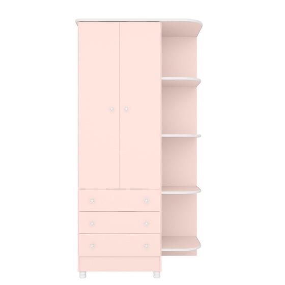 Imagem de Guarda Roupa 2Portas 3Gavetas Doce Sonho Rosa Acetinado - Montanaris Decor