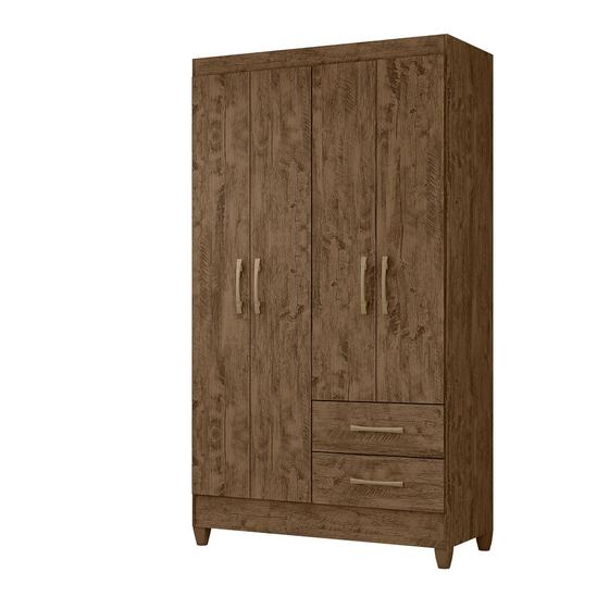 Imagem de Guarda Roupa 4 Portas 2 Gavetas Castanho Wood Chile