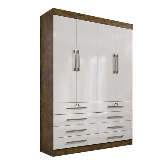 Imagem de Guarda-Roupa 4 Portas 8 Gavetas 100% MDF Mônaco D'Doro