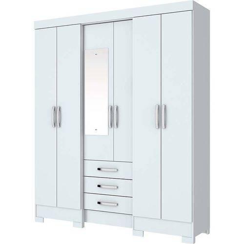 Guarda Roupa 6 Portas 03 Gavetas Branco - Briz Menor preço em Guarda Roupa 6 Portas 03 Gavetas Branco - Briz