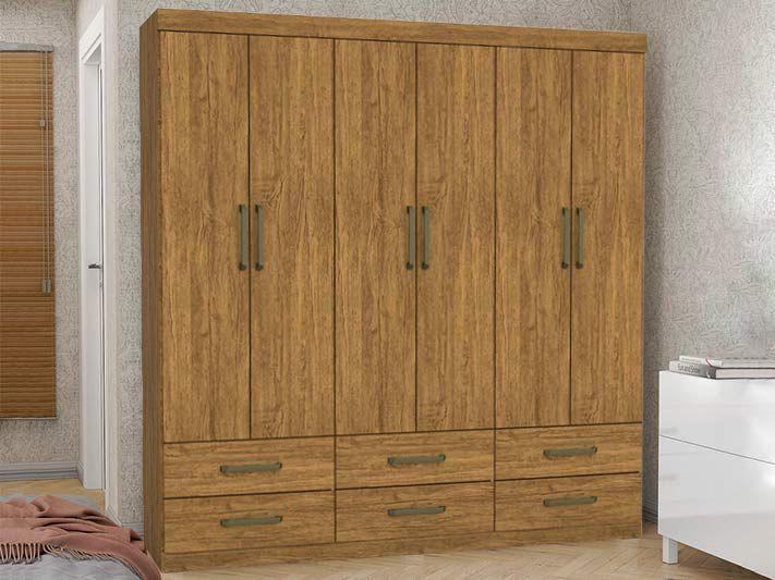 Guarda-Roupa 6 Portas 6 Gavetas Freijo Dallas Carioca - Alpoim - Guarda ...