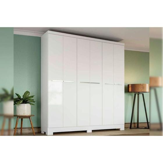 Imagem de Guarda Roupa 6 Portas Open e 2 Gavetas E530 Branco - Kappesberg