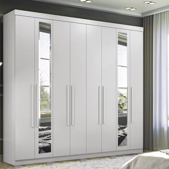 Imagem de Guarda-roupa 8 Portas 4 Gavetas Master New com Espelho e Pés