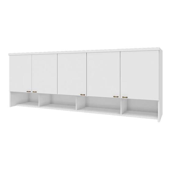 Imagem de Guarda Roupa Aéreo 5 Portas Modulado Setiba Móveis Rimo Branco - 100% MDF