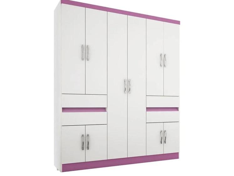 Imagem de Guarda-Roupa Araplac 1430 flex 10 portas  Branco/Lilás