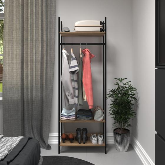 Guarda roupa araras Cabideiro Closet Roupeiro Lamina com Preto Menor preço em Guarda roupa araras Cabideiro Closet Roupeiro Lamina com Preto