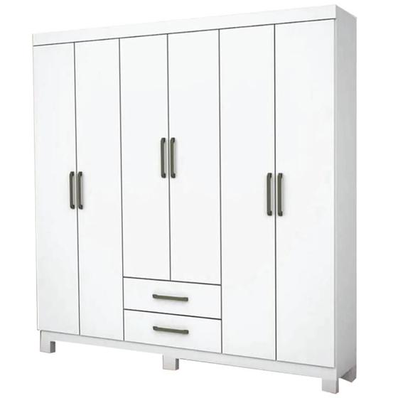 Imagem de Guarda Roupa Aries Casal 6 Portas 2 Gavetas Carioca Cor Branco