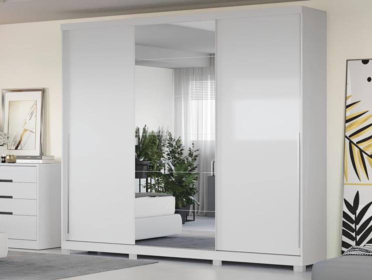 Guarda Roupa Armário Roupeiro Casal Grande 3 Portas Espelho 4 Gavetas 3 Cabideiros Quarto Branco Menor preço em Guarda Roupa Armário Roupeiro Casal Grande 3 Portas Espelho 4 Gavetas 3 Cabideiros Quarto Branco