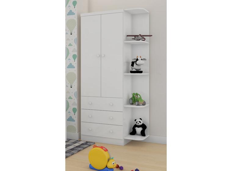 Imagem de Guarda Roupa Bebê Moveis Peroba Smim 100% MDF com Prateleira