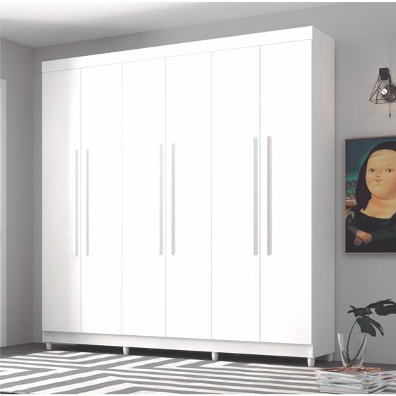 Imagem de Guarda-roupa Buriti Casal 6 Portas Branco