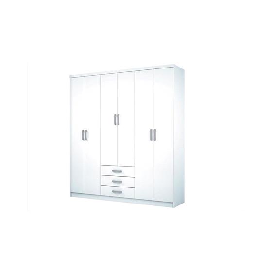 Imagem de Guarda Roupa Caju 6 Portas de Abrir Branco - Henn