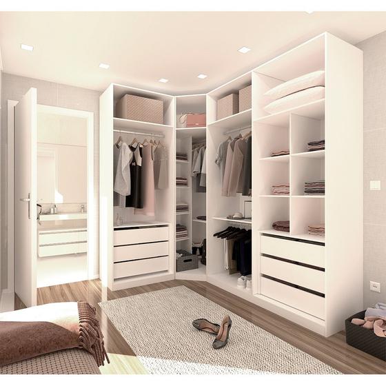 Guarda Roupa Canto Closet sem Portas 3 Peças, 6 Gavetas, 4 Cabideiros Prime Luciane Móveis é ruim? Guarda Roupa Canto Closet sem Portas 3 Peças, 6 Gavetas, 4 Cabideiros Prime Luciane Móveis é boa?