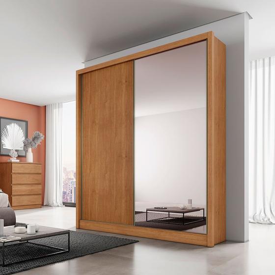 Imagem de Guarda Roupa Carrara 2 Portas 3 Gavetas com Espelho Clic Moveis