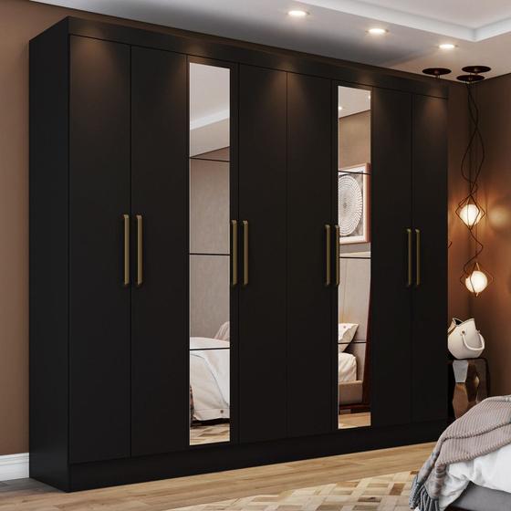 Imagem de Guarda Roupa Casal 08 Portas 4 Gavetas com Espelho Mabilu Casa 812