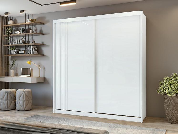 Imagem de Guarda-roupa Casal 100% MDF 2 Portas 4 Gav. Velaris Branco Móveis Lopas