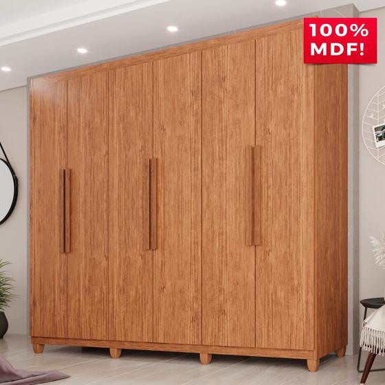 Imagem de Guarda-Roupa Casal 100% MDF 6 Portas e 4 Gavetas Espanha - Tudo de Móveis