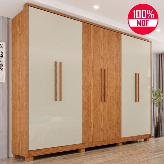 Imagem de Guarda-Roupa Casal 100% MDF 6 Portas e 6 Gavetas Premium - Tudo de Móveis