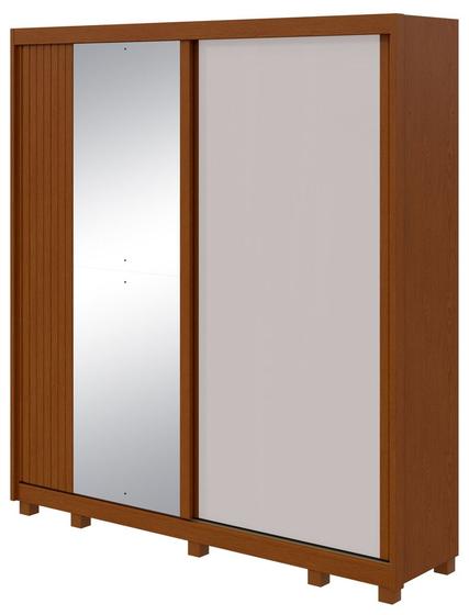Imagem de Guarda Roupa Casal 2 Portas 4 Gavetas com Pés Com Espelho Velaris - Lopas