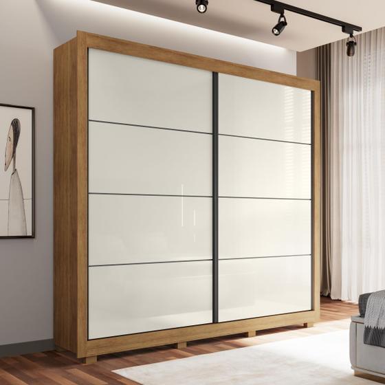 Guarda Roupa Casal 2 Portas Correr 4 Gavetas Copacabana Cedro Areia ...