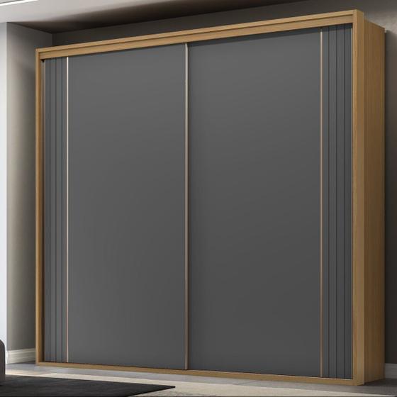 Imagem de Guarda Roupa Casal 2 Portas MDF Ripado 2,07 m Imperium Belmax