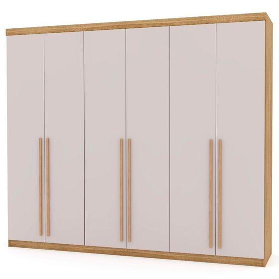 Imagem de Guarda Roupa Casal 276cm 6 Gavetas Dubai Majestic Nature/fendi - Vlr Móveis