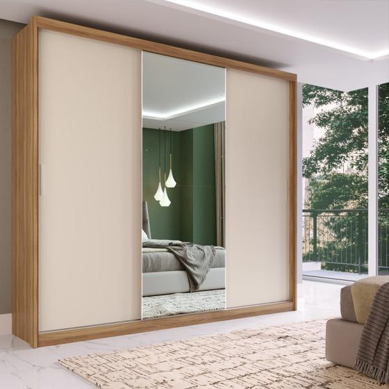 Imagem de Guarda Roupa Casal 3 Portas 1 Espelho 100% MDF London Yescasa