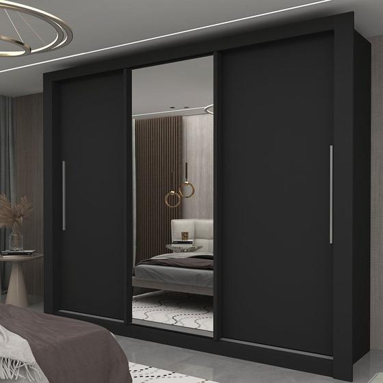 Guarda-roupa Casal 3 Portas 1 Porta Espelhada Milão Yescasa 100% MDF Imagem de Guarda-roupa Casal 3 Portas 1 Porta Espelhada Milão Yescasa 100% MDF