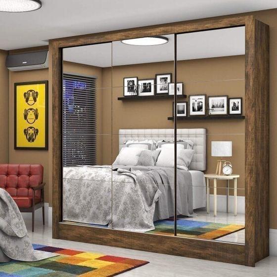 Menor preço em Guarda-Roupa Casal 3 Portas com Espelho Santiago Premium Espresso Móveis